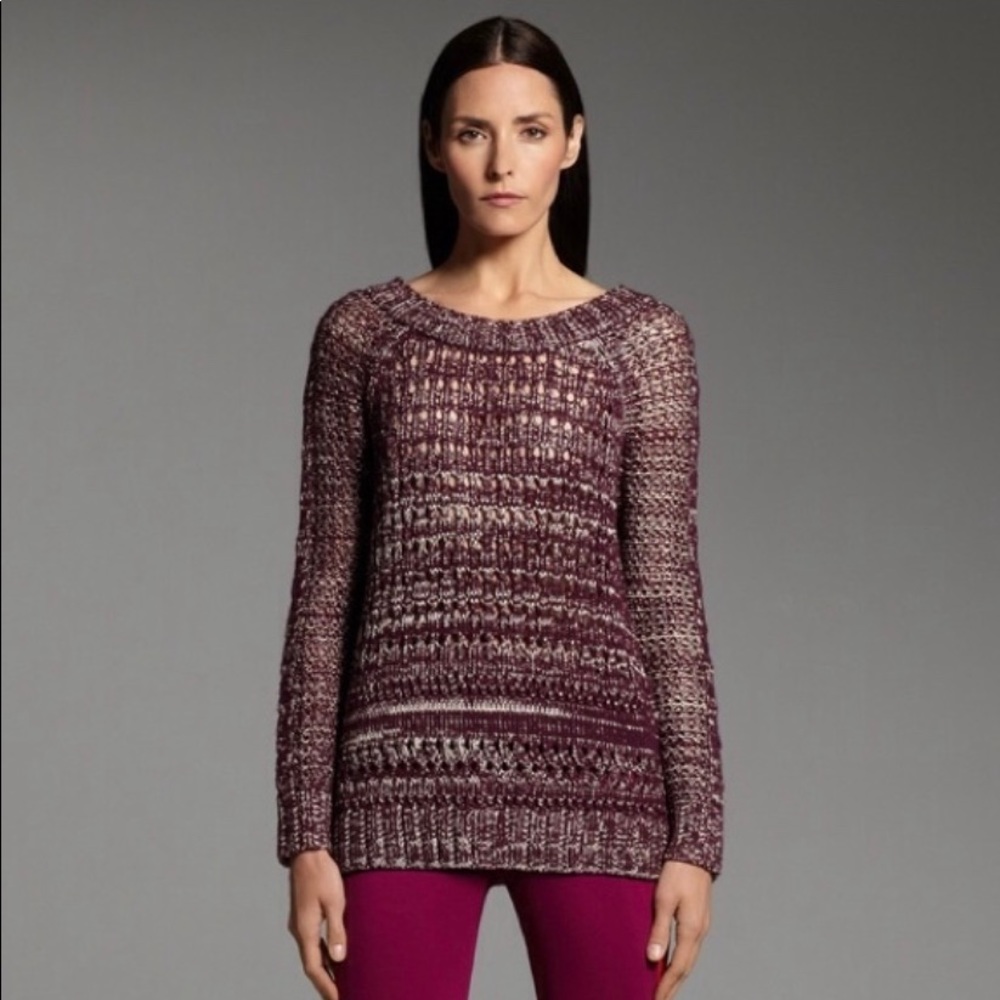 Narciso Rodriguez Design Nation Purple and Beige Marled Sweater Size Large‎